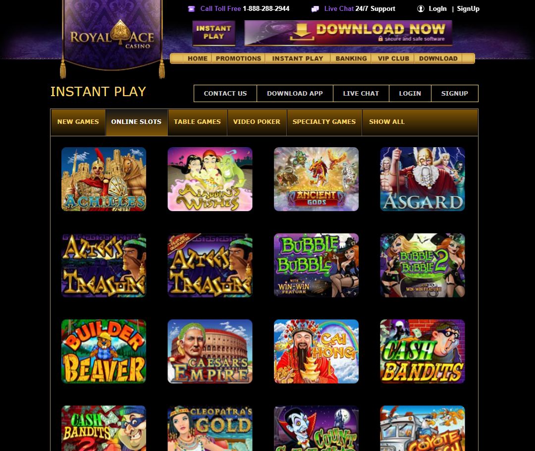 RoyalAce Casino Games Screenshot
